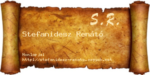 Stefanidesz Renátó névjegykártya